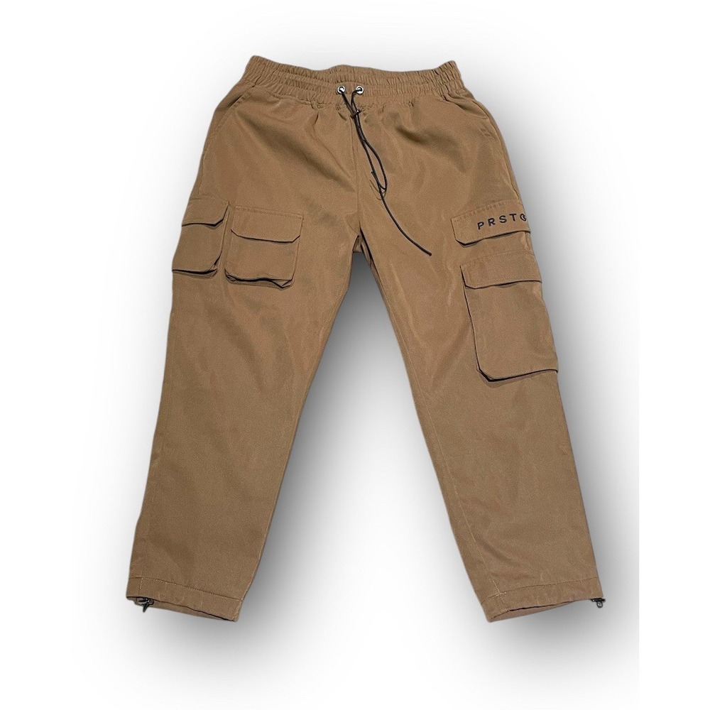 PRSTGE PARIS WOMEN Capri CARGO PANTS/SHORTS  BROWN SIZE S 26"/21" New No Tags